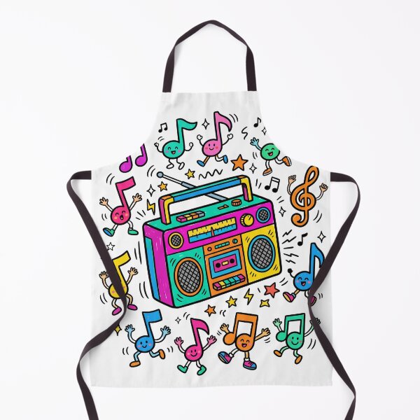 Item preview, Retro Boombox Dancing Music Notes Party designed and sold by badbar.