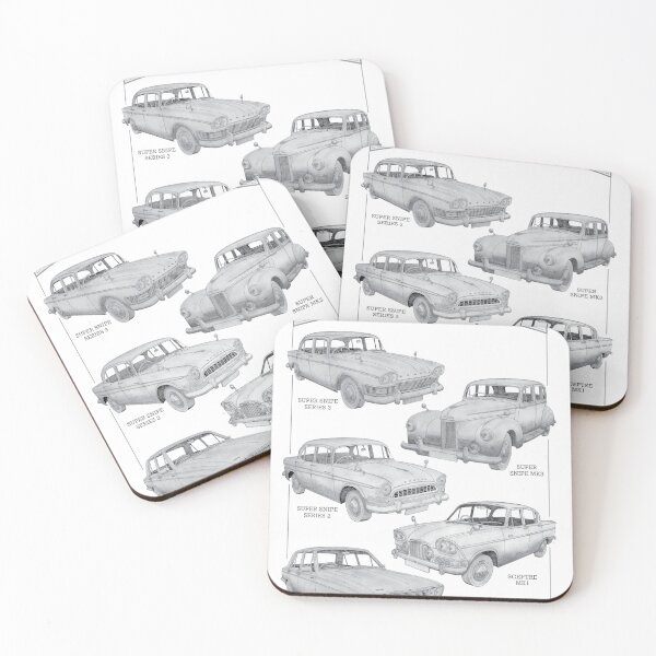 Item preview, Humber Cars - Five of the best hand-drawn designed and sold by Classic Car Art Drawings.