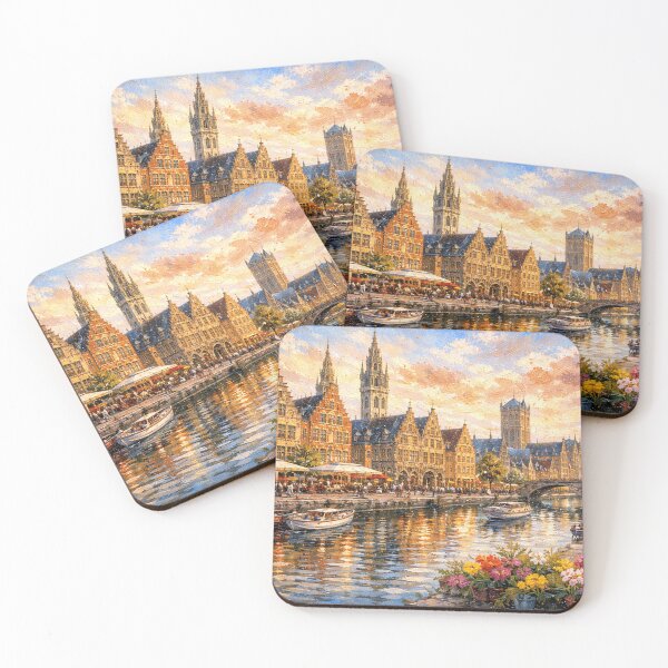 Item preview, A painting of Ghent, Belgium – A Beautiful City in Europe. designed and sold by GalleryKauffeld.
