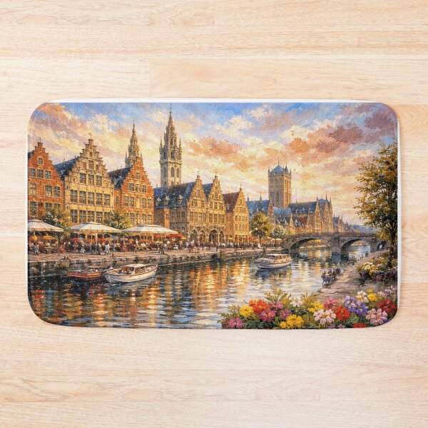 Item preview, A painting of Ghent, Belgium – A Beautiful City in Europe. designed and sold by GalleryKauffeld.