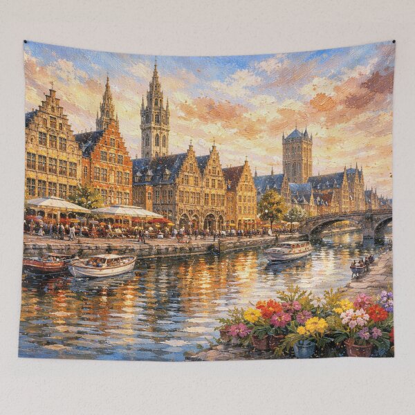 Item preview, A painting of Ghent, Belgium – A Beautiful City in Europe. designed and sold by GalleryKauffeld.