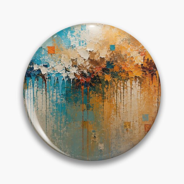 Item preview, Horizon Cascade - Modern Textured Abstract Art in Teal and Orange designed and sold by Joey Santiago.