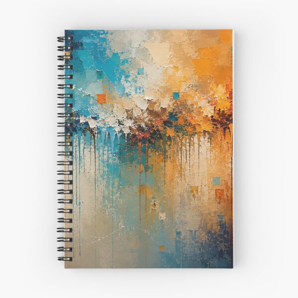 Item preview, Horizon Cascade - Modern Textured Abstract Art in Teal and Orange designed and sold by Joey Santiago.