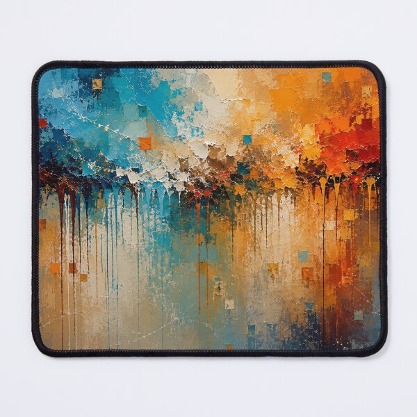 Item preview, Horizon Cascade - Modern Textured Abstract Art in Teal and Orange designed and sold by Joey Santiago.