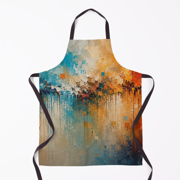 Item preview, Horizon Cascade - Modern Textured Abstract Art in Teal and Orange designed and sold by Joey Santiago.