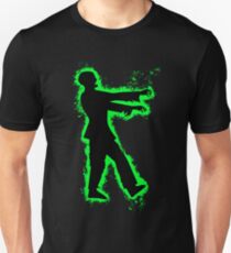 Zombie undead green and black silhouette Unisex T-Shirt