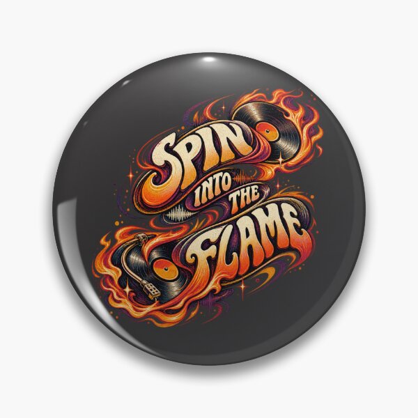 Item preview, Spin Into the Flame – Groovy Vinyl Fire Design designed and sold by Golden Era Studio.