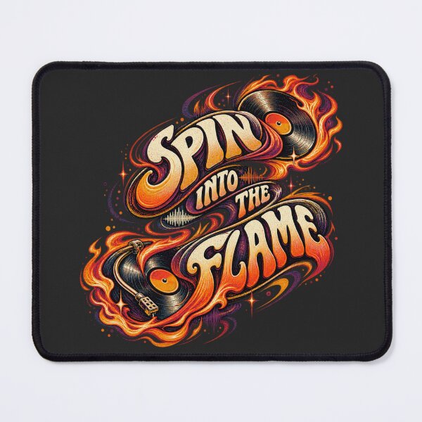 Item preview, Spin Into the Flame – Groovy Vinyl Fire Design designed and sold by Golden Era Studio.