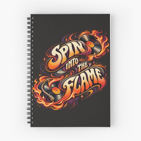 Item preview, Spin Into the Flame – Groovy Vinyl Fire Design designed and sold by Golden Era Studio.