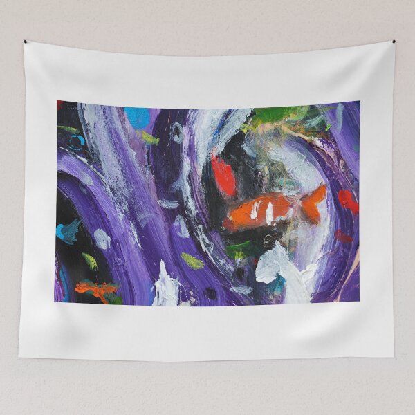 Item preview, Abstract Red Fish in Violet sea designed and sold by MiCarmoart.