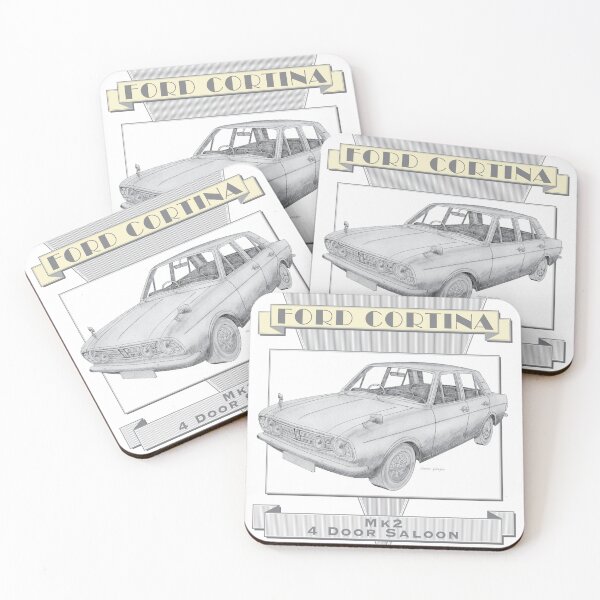 Item preview, Ford Cortina Mk2 4 Door Saloon Hand-drawn designed and sold by Classic Car Art Drawings.