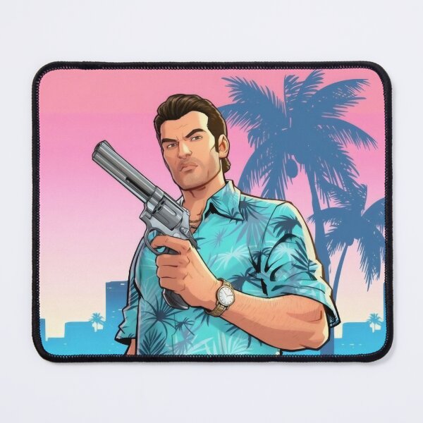 Item preview, Tropical Crime Boss - Retro Hawaiian Shirt & Revolver Illustration designed and sold by Billy Morfo™.