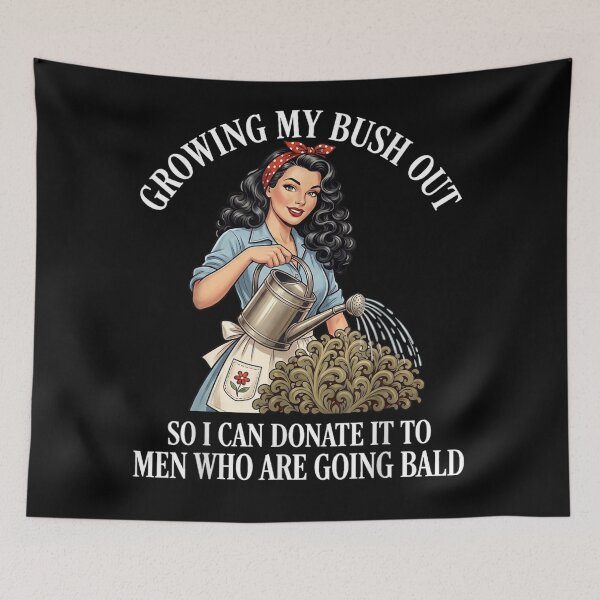 Item preview, Funny Vintage Pinup Girl Gardening Growing My Bush Out Sarcastic Humor designed and sold by HarinDonreka.