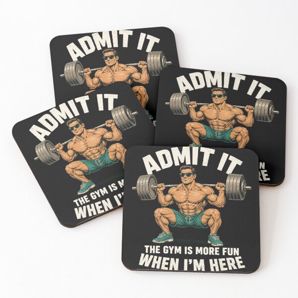 Item preview, ADMIT IT Gym Humor Barbell Squat Motivational Art designed and sold by anapldv.