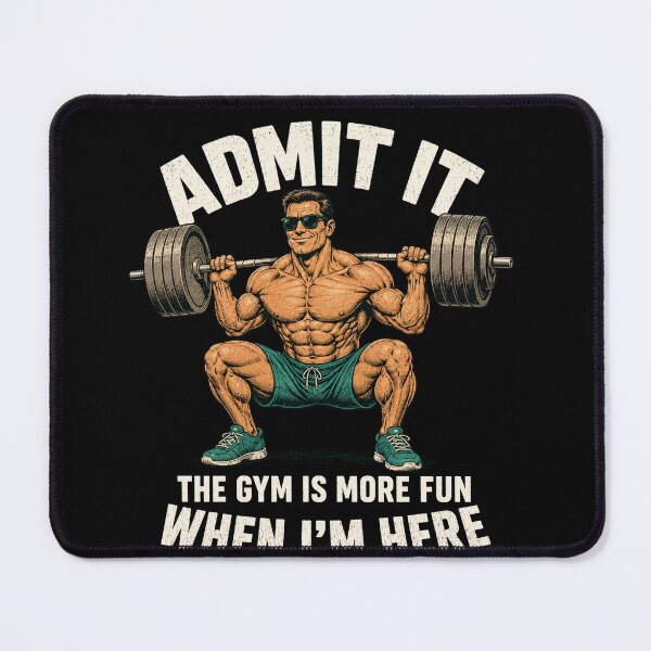 Item preview, ADMIT IT Gym Humor Barbell Squat Motivational Art designed and sold by anapldv.