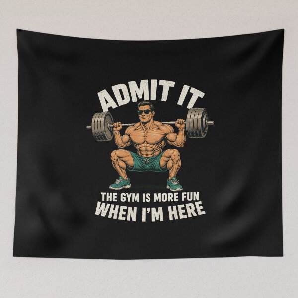 Item preview, ADMIT IT Gym Humor Barbell Squat Motivational Art designed and sold by anapldv.