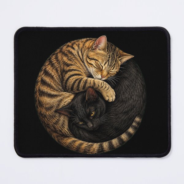 Item preview, cat lovers cozy sleeping cats yin yang art designed and sold by anapldv.