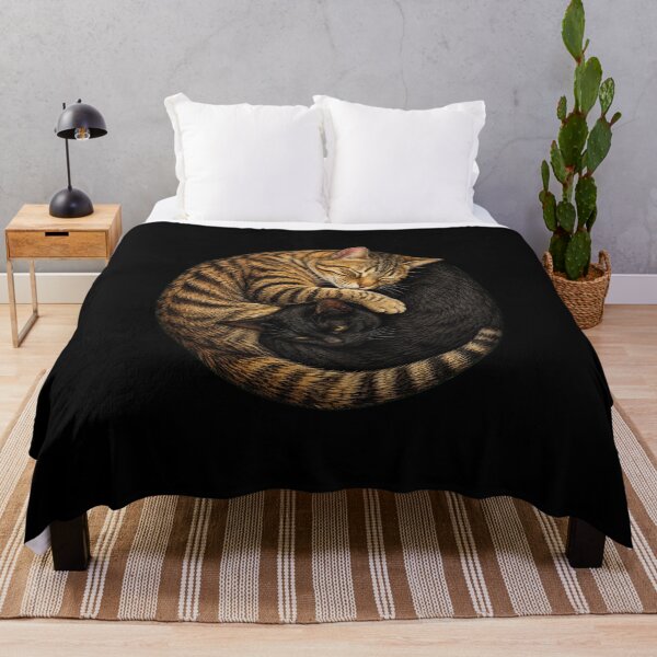 Item preview, cat lovers cozy sleeping cats yin yang art designed and sold by anapldv.
