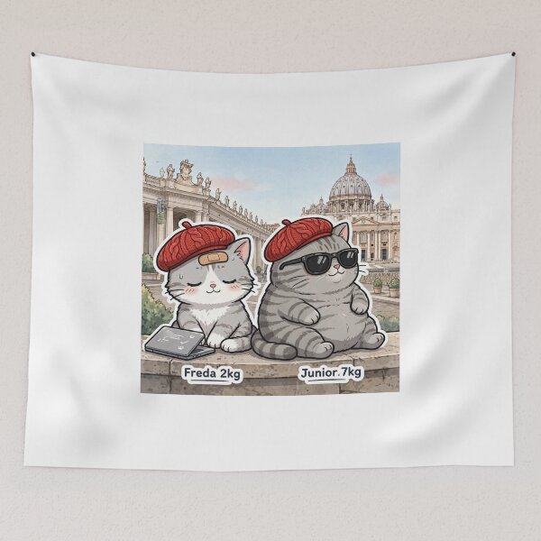 Item preview, Vatican Vibes - Freda and Junior Relax in Rome Italy designed and sold by MAISON SYLVIE.