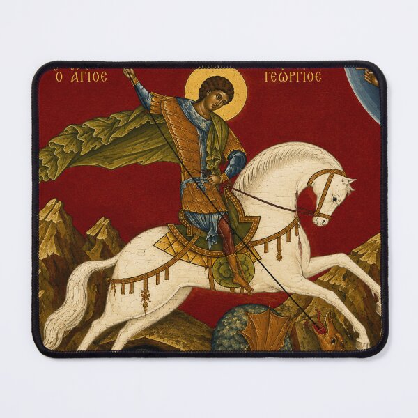 Item preview, Byzantine Icon Art Saint George Illustration for Medieval Wall Decor Collectors designed and sold by RickE.