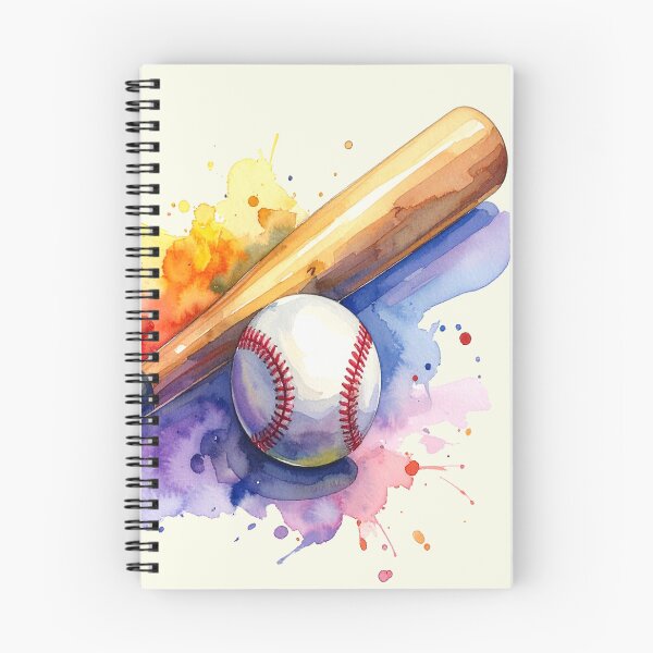 Item preview, Baseball bat and ball in watercolor designed and sold by LiskoDesign.