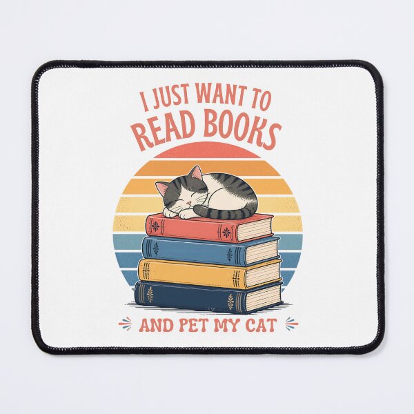 Item preview, I Just Want To Read Books And Pet My Cat Retro Sunset designed and sold by gregaf.
