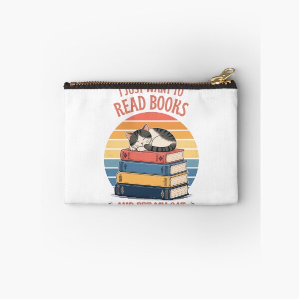 Item preview, I Just Want To Read Books And Pet My Cat Retro Sunset designed and sold by gregaf.