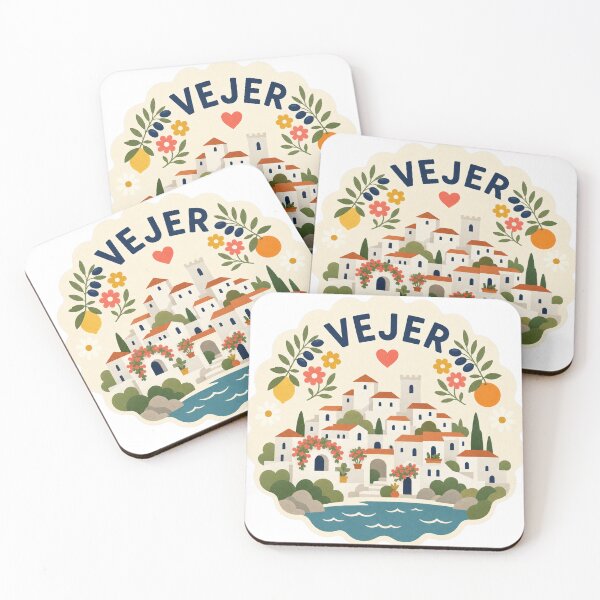 Item preview, Vejer Spain Travel Souvenir Modern Folk Art designed and sold by VisualArtsOasis.