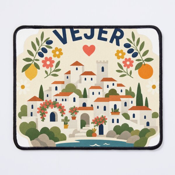 Item preview, Vejer Spain Travel Souvenir Modern Folk Art designed and sold by VisualArtsOasis.