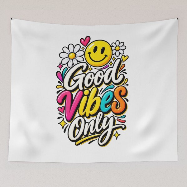 Item preview, Good Vibes Only Colorful Smiley Flower – Positive Vibes Happy Inspirational Design designed and sold by WOWART69.