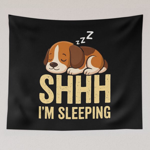 Item preview, Shhh Im Sleeping Funny Beagle Puppy Dog Retro Cartoon designed and sold by Photo-Sphere101.