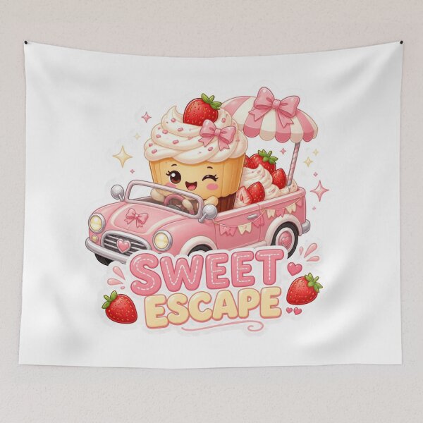 Item preview, Sweet Escape Kawaii Cupcake Sticker PNG | Cute Pink Dessert Graphic | Pastel Foodie Vinyl Decal | Girly Aesthetic Gift designed and sold by Stylestickers55.
