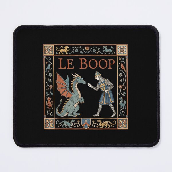 Item preview, Medieval Knight Booping Dragon Tapestry Art Funny Meme Le Boop designed and sold by DaphoLatara.