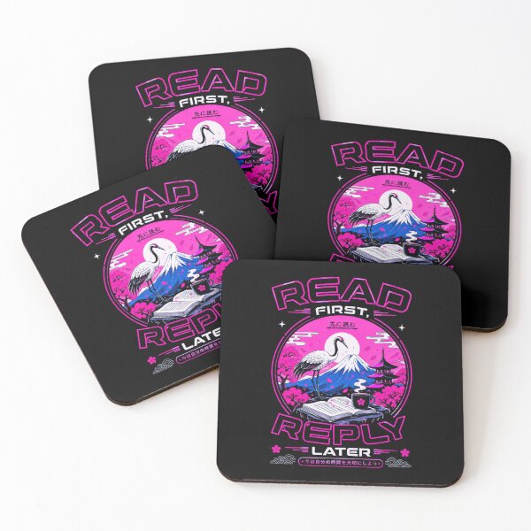 Item preview, Read First, Reply Later – Japanese Book Lover Typography Design designed and sold by StockAnime.