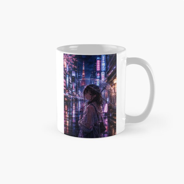 Item preview, Tokyo Rainy Night - Anime Girl with Umbrella and Tokyo Tower designed and sold by CzipipitoStudio.