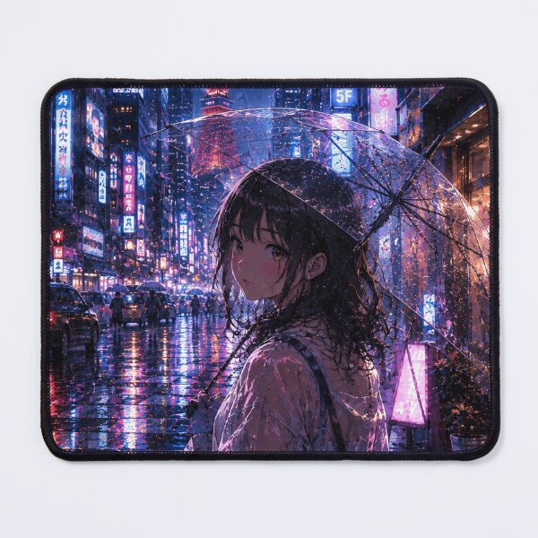 Item preview, Tokyo Rainy Night - Anime Girl with Umbrella and Tokyo Tower designed and sold by CzipipitoStudio.