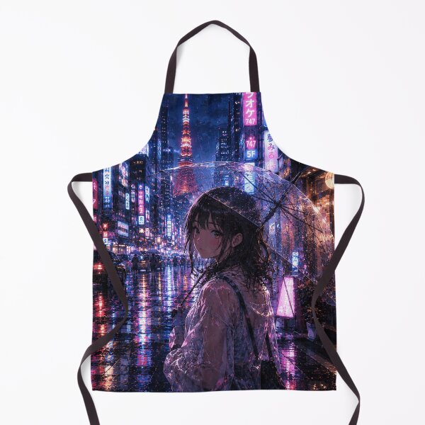 Item preview, Tokyo Rainy Night - Anime Girl with Umbrella and Tokyo Tower designed and sold by CzipipitoStudio.