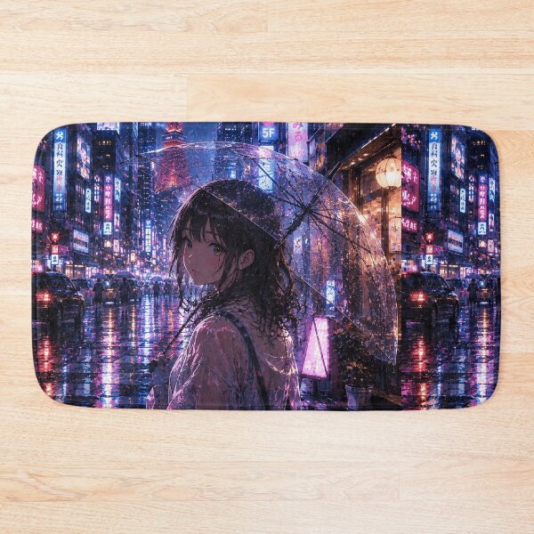 Item preview, Tokyo Rainy Night - Anime Girl with Umbrella and Tokyo Tower designed and sold by CzipipitoStudio.