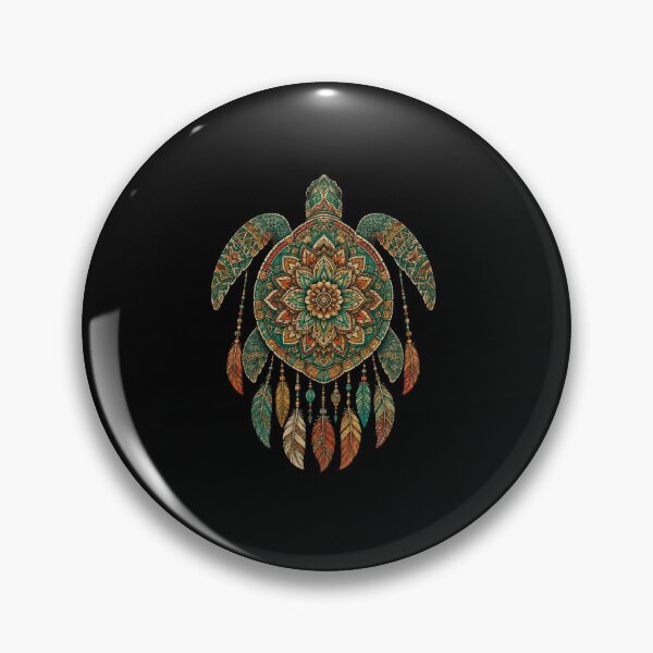 Item preview, turtle Mandala Art with Feather Boho Pattern designed and sold by anapldv.