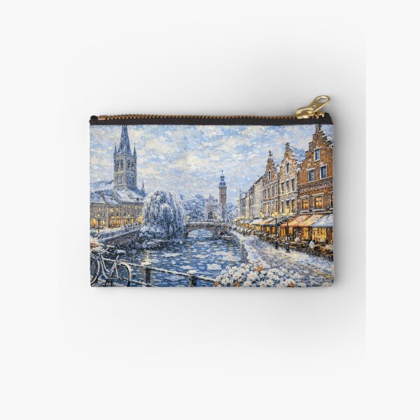 Item preview, Hasselt in Belgium painting – A Winter Scene in This Beautiful European City. designed and sold by GalleryKauffeld.