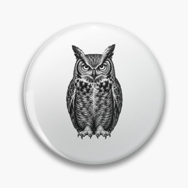 Item preview, Keeper of Wisdom – Vintage Great Horned Owl Engraving designed and sold by MotionBanana Art.