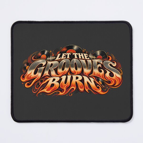 Item preview, Let the Grooves Burn – Retro Vinyl Typography designed and sold by Golden Era Studio.