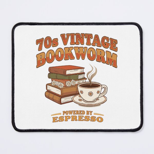 Item preview, 70s Vintage Bookworm and Espresso Retro Aesthetic designed and sold by Coffread.