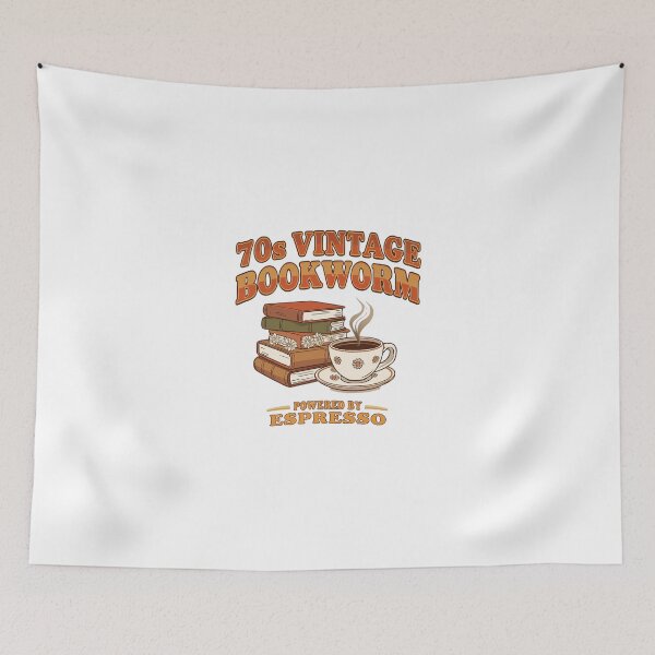 Item preview, 70s Vintage Bookworm and Espresso Retro Aesthetic designed and sold by Coffread.