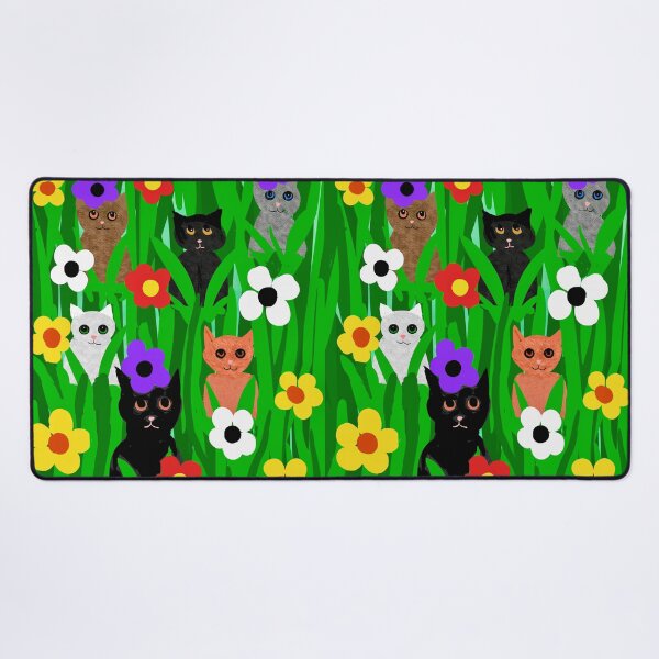 Item preview, Colorful Cats in Flower Garden designed and sold by Elaine M Hayward .