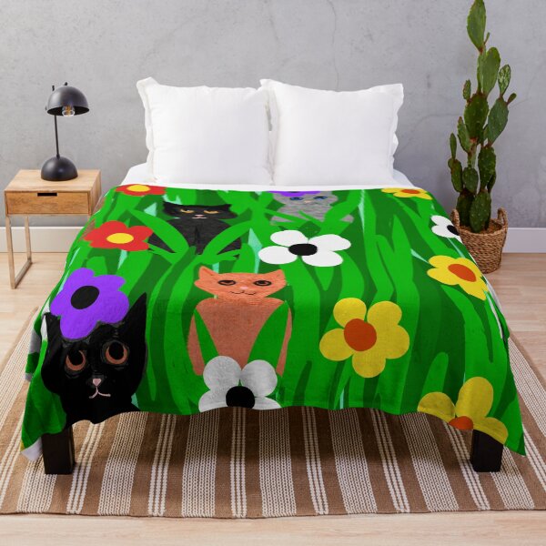 Item preview, Colorful Cats in Flower Garden designed and sold by Elaine M Hayward .