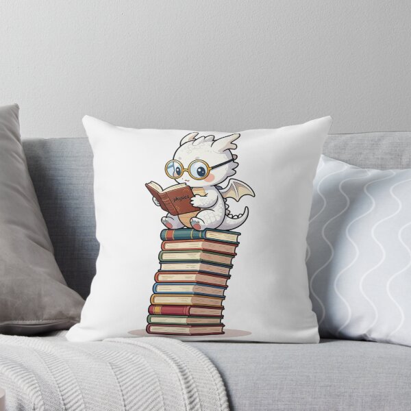 Item preview, Cute Nerd Dragon Reading Physics Book on Stack of Books designed and sold by WildArtIT.