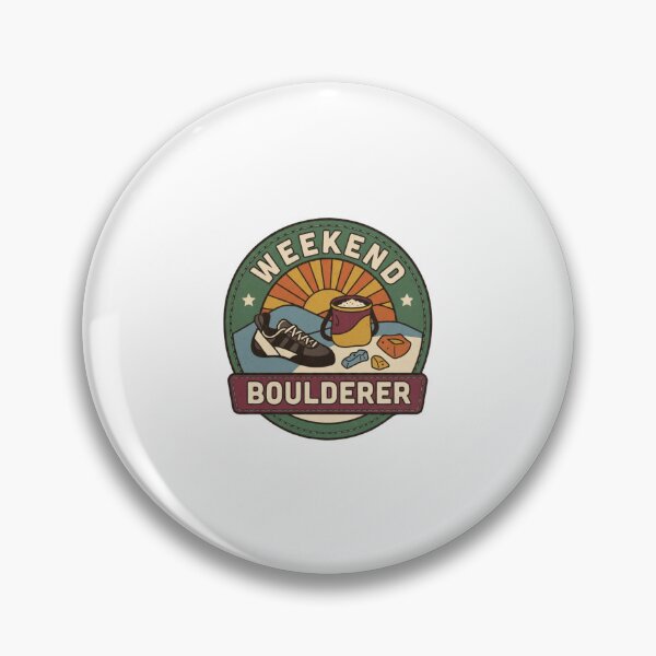 Item preview, Weekend Boulderer Vintage Climbing Badge designed and sold by GoofyShopp.