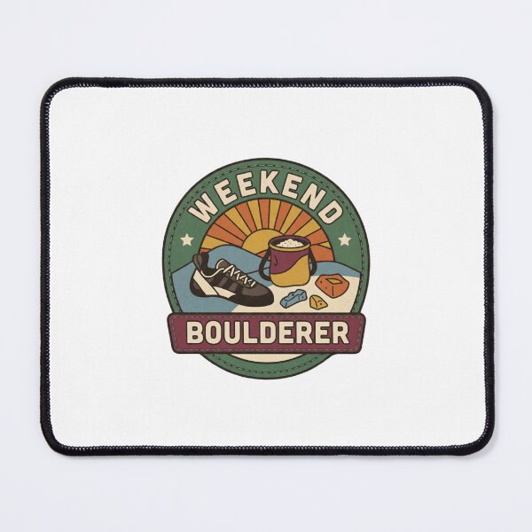 Item preview, Weekend Boulderer Vintage Climbing Badge designed and sold by GoofyShopp.