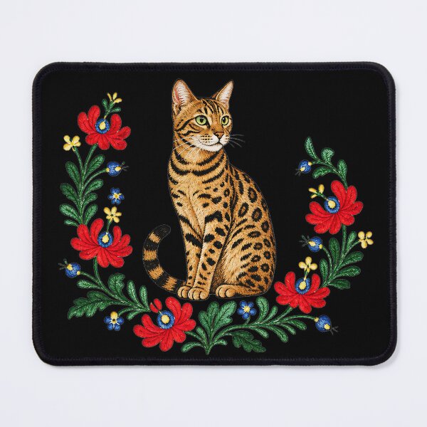 Item preview, Royal Folk Bengal – Graceful Bengal Cat Embroidery designed and sold by Bengoer18.